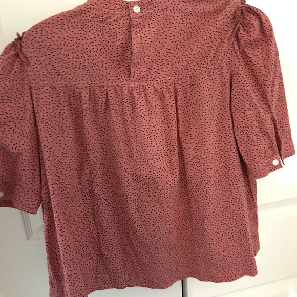 Anthropologie Citizens Of Humanity Top Dorothy Puff Sleeve Blouse Pink — Size S - Picture 6 of 8